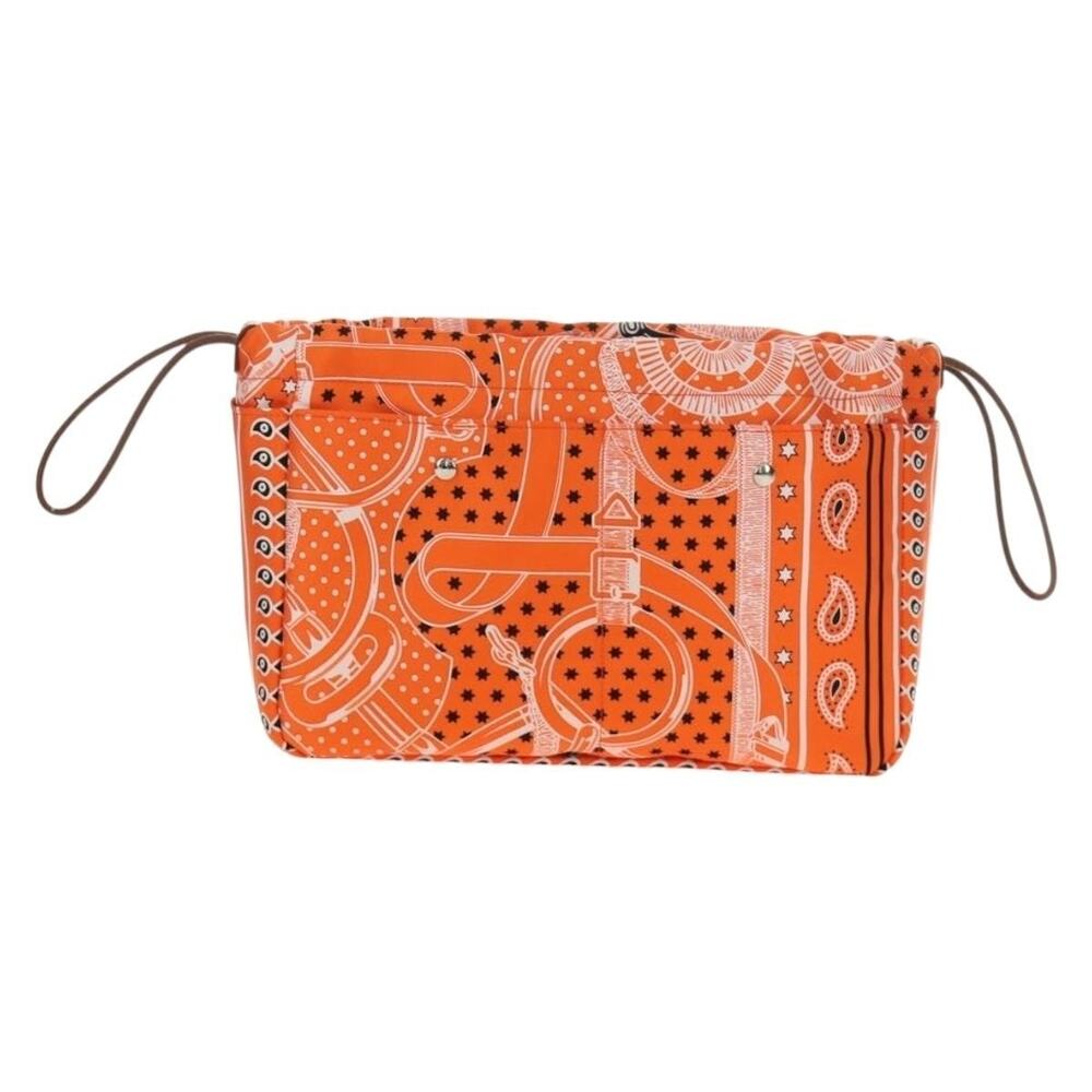 Hermes Silk Foolby 25 Pouch Orange